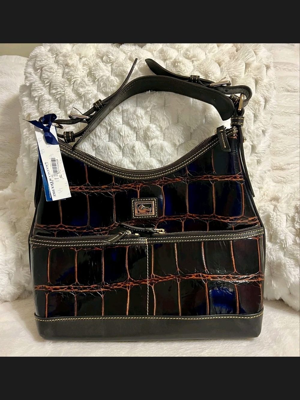 Dooney & Bourke crocodile-embossed leather hobo
